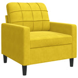 Ensemble de canapés 4 pcs avec coussins Jaune Velours
