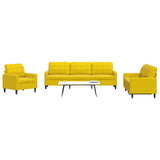 Ensemble de canapés 4 pcs avec coussins Jaune Velours