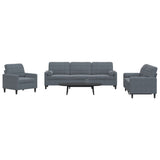 Ensemble de canapés 3 pcs avec coussins et traversins velours