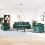 Ensemble de canapés 3 pcs avec coussins et traversins velours