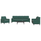 Ensemble de canapés 3 pcs avec coussins et traversins velours
