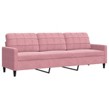 Ensemble de canapés 3pcs et coussins et traversins rose velours