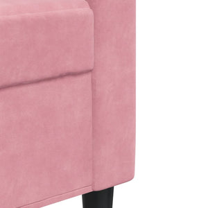 Ensemble de canapés 3pcs et coussins et traversins rose velours