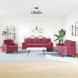 Ensemble de canapés 3 pcs avec coussins et traversins velours