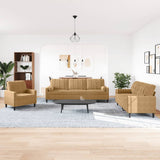 Ensemble de canapés 3 pcs avec coussins et traversins velours