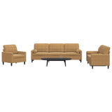 Ensemble de canapés 3 pcs avec coussins et traversins velours