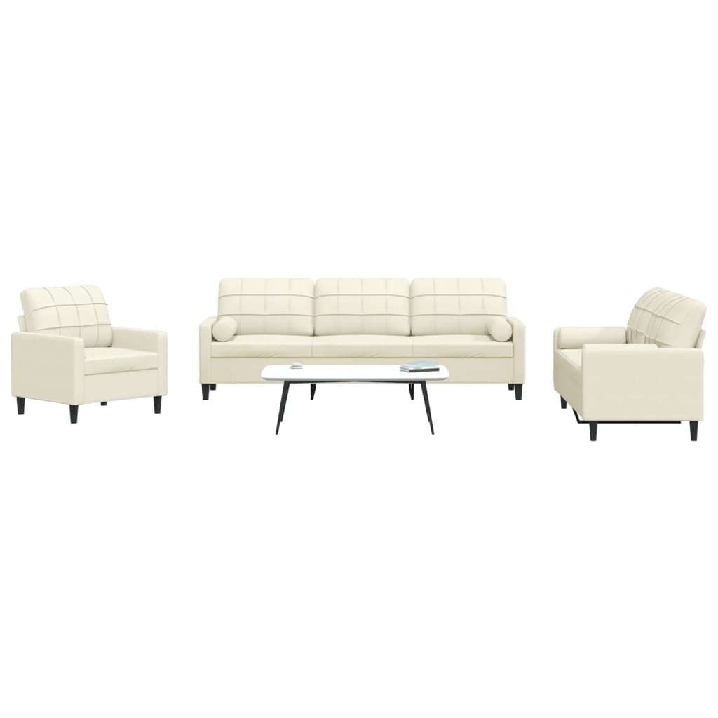 Ensemble de canapés 3 pcs avec coussins et traversins velours