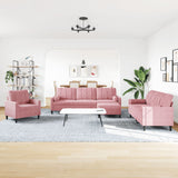 Ensemble de canapés 4pcs et coussins et traversins rose velours