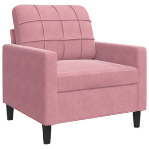 Ensemble de canapés 4pcs et coussins et traversins rose velours