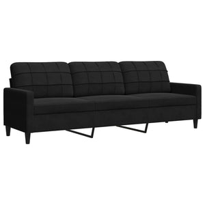 Ensemble de canapés 4pcs et coussins et traversins noir velours