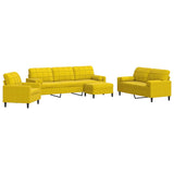 Ensemble de canapés 4 pcs avec coussins et traversins velours
