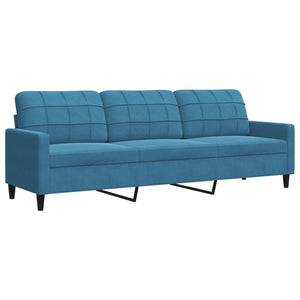 Ensemble de canapés 4pcs et coussins et traversins bleu velours