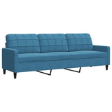 Ensemble de canapés 4pcs et coussins et traversins bleu velours