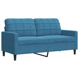 Ensemble de canapés 4pcs et coussins et traversins bleu velours