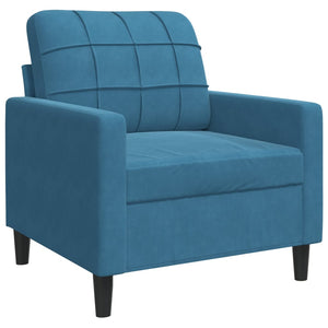 Ensemble de canapés 4pcs et coussins et traversins bleu velours