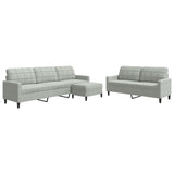 Ensemble de canapés 3 pcs avec coussins Gris clair Velours