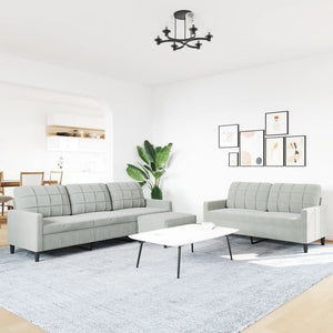 Ensemble de canapés 3 pcs avec coussins Gris clair Velours