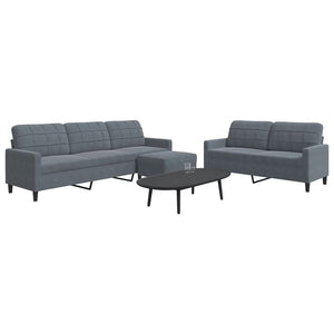 Ensemble de canapés 3 pcs avec coussins Gris foncé Velours