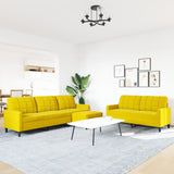Ensemble de canapés 3 pcs avec coussins Jaune Velours