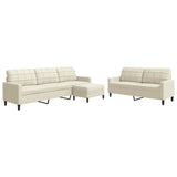 Ensemble de canapés 3 pcs avec coussins Crème Velours