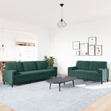 Ensemble de canapés 2 pcs avec coussins et traversins velours