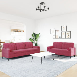 Ensemble de canapés 2 pcs avec coussins et traversins velours
