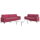 Ensemble de canapés 2 pcs avec coussins et traversins velours