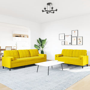 Ensemble de canapés 2 pcs avec coussins et traversins velours