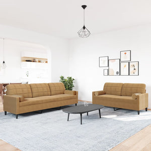 Ensemble de canapés 2 pcs avec coussins et traversins velours