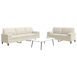 Ensemble de canapés 2 pcs avec coussins et traversins velours