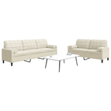 Ensemble de canapés 2 pcs avec coussins et traversins velours