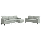 Ensemble de canapés 3 pcs et coussins et traversins velours