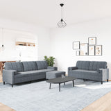Ensemble de canapés 3 pcs avec coussins et traversins velours