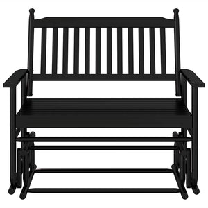 Banc balancelle noir 118x70x104,5 cm bois massif de peuplier