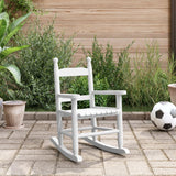 Chaise à bascule enfants blanc bois de peuplier massif