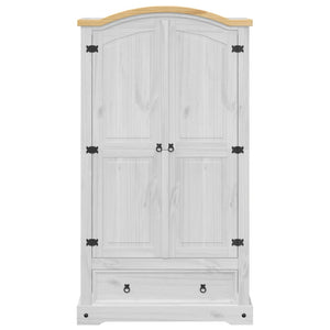 Garde-robe Corona blanc 102x52x186 cm bois de pin massif