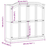 Garde-robe Corona 194x52x186 cm bois de pin massif