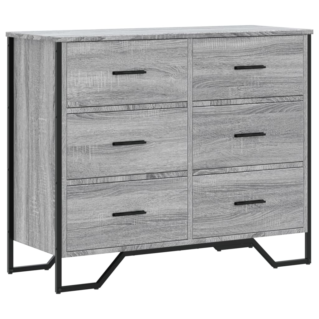 Commode sonoma gris 91x35,5x74,5 cm bois d'ingénierie