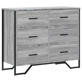 Commode sonoma gris 91x35,5x74,5 cm bois d'ingénierie