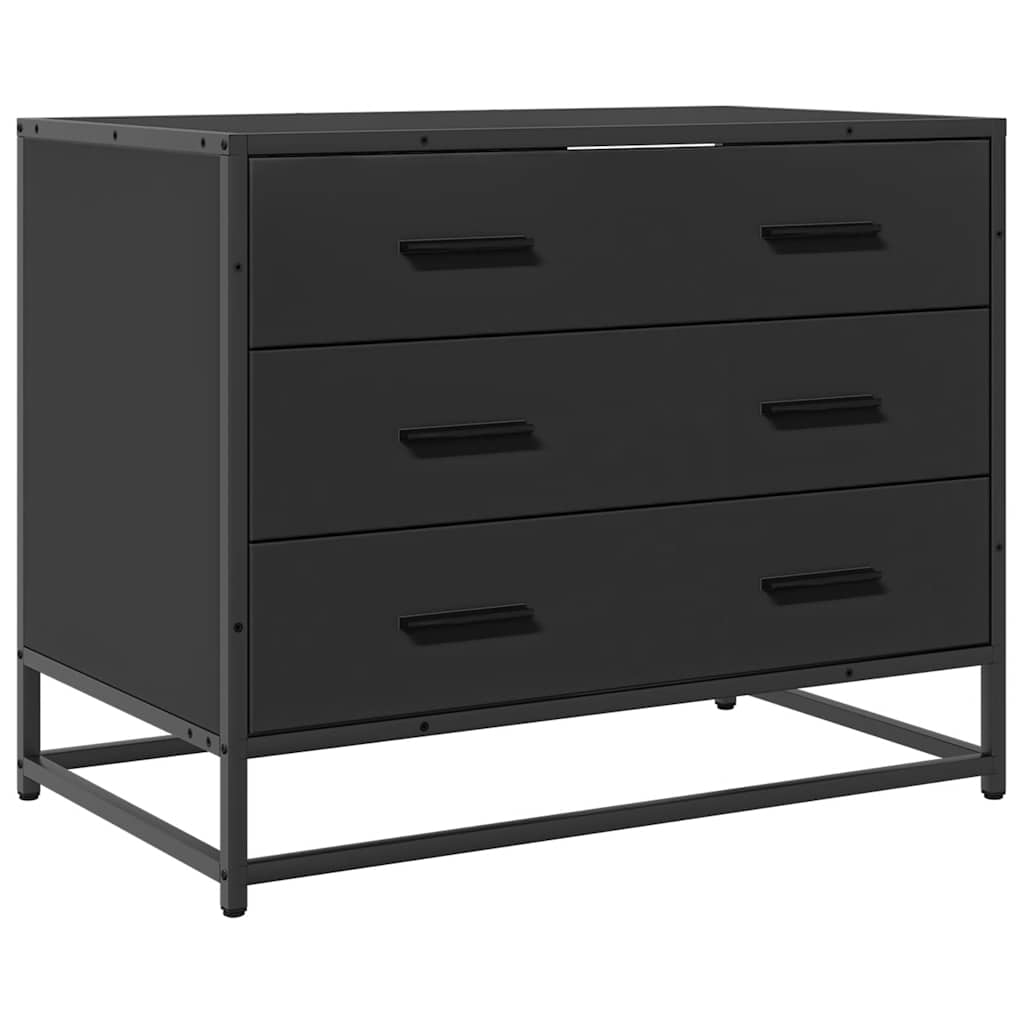 Armoire à tiroirs noir 70x41x56 cm bois d'ingénierie