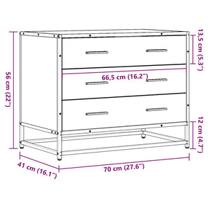 Commode chêne sonoma 70x41x56 cm bois d'ingénierie