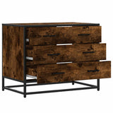 Commode chêne fumé 70x41x56 cm bois d'ingénierie