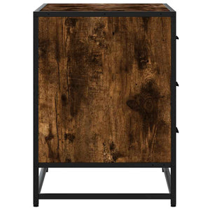 Commode chêne fumé 70x41x56 cm bois d'ingénierie