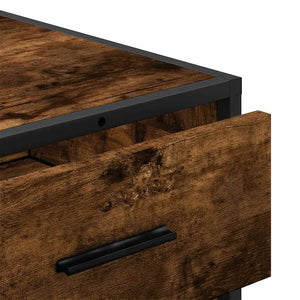 Commode chêne fumé 70x41x56 cm bois d'ingénierie