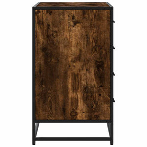 Commode chêne fumé 70x41x70 cm bois d'ingénierie