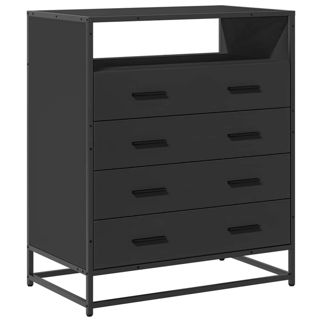 Commode noir 70x41x83,5 cm bois d'ingénierie