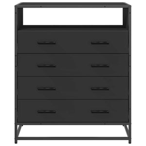 Commode noir 70x41x83,5 cm bois d'ingénierie