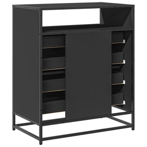 Commode noir 70x41x83,5 cm bois d'ingénierie