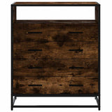 Commode chêne fumé 70x41x83,5 cm bois d'ingénierie