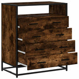 Commode chêne fumé 70x41x83,5 cm bois d'ingénierie